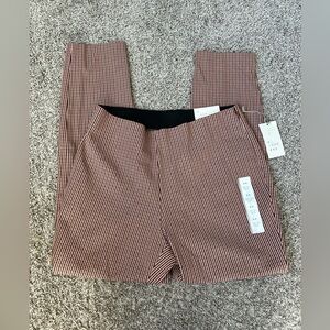 Brown Plaid Leggings NWT Skinny Ankle Pants Size 8